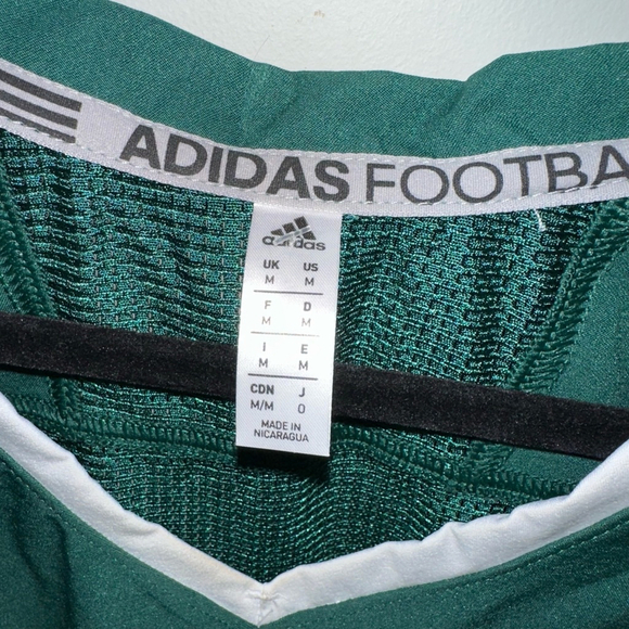ADIDAS TECHFIT HYPED FOOTBALL Practice JERSEY Shirt Men's M Green & White NEW - Picture 8 of 16